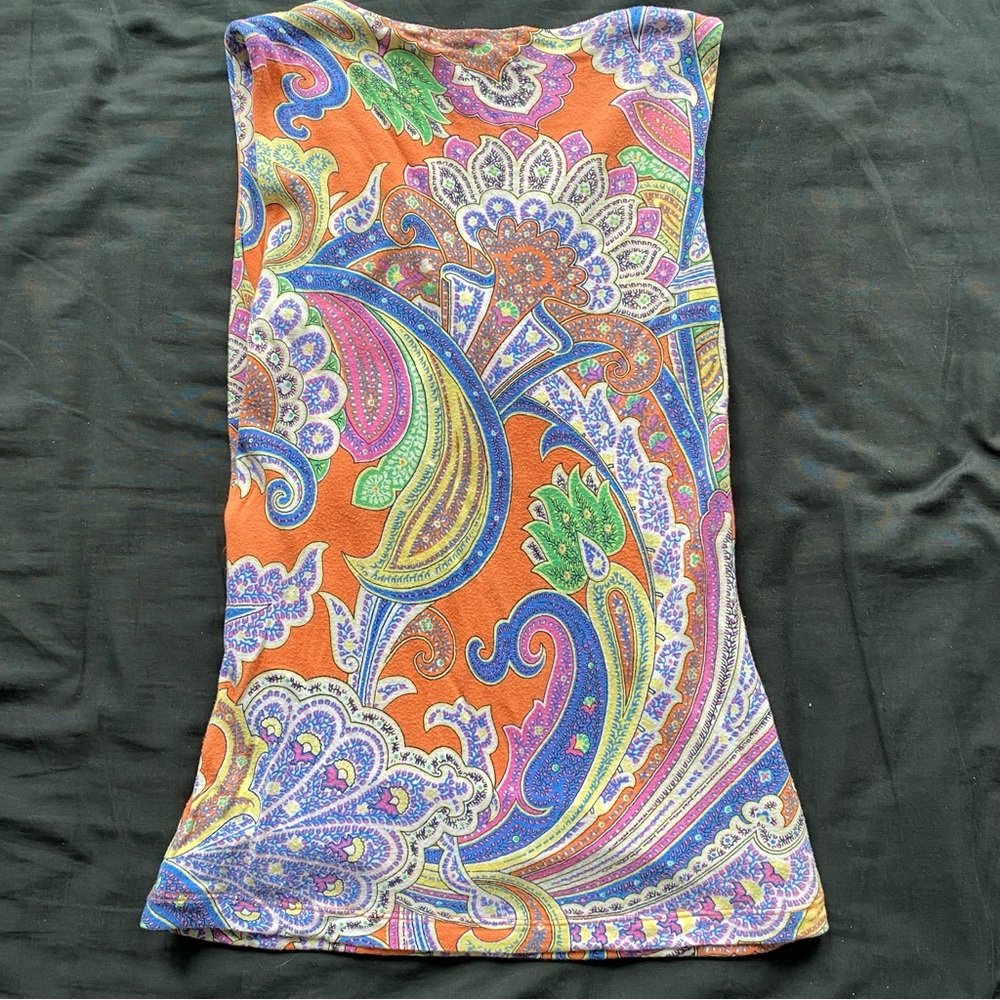 Lauren Ralph Lauren Orange Paisley Sleeveless Tank - Picture 2 of 7